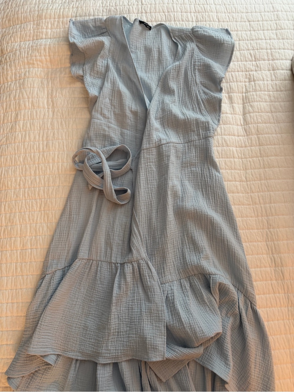 DREW X Anthropologie Gauze Dress in Light Blue - XS